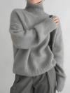 Women's Sweater - Kasjmiertrui voor dames | Klassieke coltrui - Grijs - S - Zarandi Amsterdam