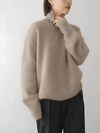 Women's Sweater - Kasjmiertrui voor dames | Klassieke coltrui - Khaki - S - Zarandi Amsterdam