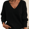 Women's Sweater - Kasjmiertrui voor dames | V - halsontwerp - Zwart - S - Zarandi Amsterdam