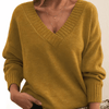 Women's Sweater - Kasjmiertrui voor dames | V - halsontwerp - Goud - S - Zarandi Amsterdam