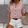 Summer Trend Outfits - Kelara | Chique bloemen blouse van ademend materiaal met losse pasvorm en korte mouwen - S - Zarandi Amsterdam