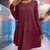 casual summer wear - Kimberlyn | Gebreide Winterjurk van Wolmix, Lange Mouwen, Midi Lengte - Rood - S - Zarandi Amsterdam