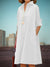 Women's Dress - Klassieke dames midi - overhemdjurk met zakken in zachte stof - Wit - S - Zarandi Amsterdam