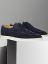Men's Shoes - Klassieke leren herenschoenen met zachte binnenzool en rubberen zool - Blauw - 36 - Zarandi Amsterdam