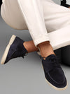 Men's Shoes - Klassieke leren herenschoenen met zachte binnenzool en rubberen zool - Blauw - 36 - Zarandi Amsterdam