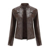Jacket - Klassieke leren jas voor dames | Tijdloze pasvorm - Donkerbruin - S - Zarandi Amsterdam