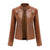 Jacket - Klassieke leren jas voor dames | Tijdloze pasvorm - Bruin - S - Zarandi Amsterdam