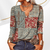 Dames Tops - Kleurrijke Boho Top met V - hals en Luchtige Lange Mouwen - S - Zarandi Amsterdam
