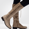 Winter Boots - Kniehoge laarzen voor dames | Premium leer, antislipzool | Winter - Beige - 35 - Zarandi Amsterdam