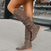Winter Boots - Kniehoge laarzen voor dames | Ritssluiting, Winter - Donkerbruin - 35 - 3 cm - Zarandi Amsterdam