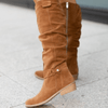 Winter Boots - Kniehoge laarzen voor dames | Ritssluiting, Winter - Bruin - 35 - 3 cm - Zarandi Amsterdam