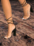 women's sandals - Lace - up hakken sandalen voor vrouwen met transparante riemen - Zwart - 36 - Zarandi Amsterdam