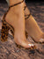 women's sandals - Lace - up hakken sandalen voor vrouwen met transparante riemen - Luipaard - 36 - Zarandi Amsterdam