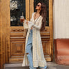 Sweaters en Cardigans - Dames Lange Cardigan | Boho Losse Pasvorm Design - Beige - S - Zarandi Amsterdam
