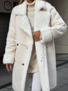 Winter Coat - Lange Polar Fleece Jas voor Dames | Winter Essential - Beige - S - Zarandi Amsterdam