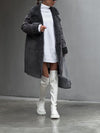 Winter Coat - Lange Polar Fleece Jas voor Dames | Winter Essential - Grijs - S - Zarandi Amsterdam