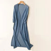Women's Cardigan - Lange cardigan voor dames | Lichtgewicht V - hals - Blauw - S - Zarandi Amsterdam