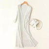 Women's Cardigan - Lange cardigan voor dames | Lichtgewicht V - hals - Wit - S - Zarandi Amsterdam