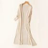 Women's Cardigan - Lange cardigan voor dames | Lichtgewicht V - hals - Beige - S - Zarandi Amsterdam