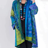 Women's Cardigan - Lange vest voor dames | Lichtgewicht katoenmix - Blauw - S - Zarandi Amsterdam