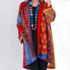 Women's Cardigan - Lange vest voor dames | Lichtgewicht katoenmix - Rood - S - Zarandi Amsterdam