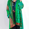 Women's Cardigan - Lange vest voor dames | Lichtgewicht katoenmix - Groen - S - Zarandi Amsterdam