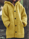 Lange cardigan voor dames, met capuchon | Lange lengte 0