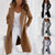 Women's Winter Coat - Lange jas met omgeslagen kraag voor dames | Winter - Khaki - S - Zarandi Amsterdam