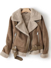 Leren jas voor dames | Sherpa voering 0