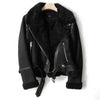 Jacket - Leren jas voor dames met sherpavoering | Winter - Zwart - S - Zarandi Amsterdam