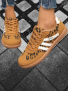 Women's shoes - Kanten sneakers voor dames met boogsteun voor de hele dag wandelcomfort - Luipaardprint - 36 - Zarandi Amsterdam