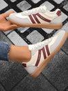 Women's shoes - Kanten sneakers voor dames met boogsteun voor de hele dag wandelcomfort - Wijn rood - 36 - Zarandi Amsterdam