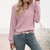 Sweaters - Lichtgewicht breisel - Elegante V - hals trui met tijdloze allure en comfortabel - Blush Pink - S - Zarandi Amsterdam