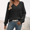 Sweaters - Lichtgewicht breisel - Elegante V - hals trui met tijdloze allure en comfortabel - Zwart - S - Zarandi Amsterdam