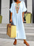 women's Dress - Lichtgewicht zomer Kaftan - jurk met korte mouwen en geborduurd ontwerp - Lichtblauw - S - Zarandi Amsterdam