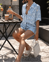 Twee - Delige Blauwe Set - ModeParisienne® Deliah | Twee - Delige Blauwe Set - S - Zarandi Amsterdam
