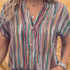 Damesblouses - Losvallende gestreepte blouse voor dames – casual stijl in grotere maten - L - Zarandi Amsterdam