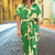 Casual Summer Wear - Lotte | Luxe Zwarte Dames Jurk met Unieke Knopafsluiting en Cinched Taille voor Zomer - Groen - S - Zarandi Amsterdam
