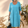 Dresses - Margarida | Relaxte Jurk voor de Zomer – Ademend, Lichtgewicht en Vrouwelijk - Blauw - S - Zarandi Amsterdam