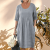 Dresses - Margarida | Relaxte Jurk voor de Zomer – Ademend, Lichtgewicht en Vrouwelijk - Grijs - S - Zarandi Amsterdam