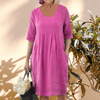 Dresses - Margarida | Relaxte Jurk voor de Zomer – Ademend, Lichtgewicht en Vrouwelijk - Roze - S - Zarandi Amsterdam
