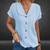 Blouses - Marianne | Chique zomerblouse met korte mouwen, knoopsluiting en ademend materiaal - Blauw - S - Zarandi Amsterdam