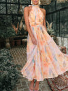 Women's Dress - Maxi zomerjurk met halternek, rugloos ontwerp - S - Zarandi Amsterdam