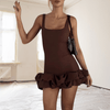Dames zwemkleding - Mikayla | Elegante damestankini met rüschdetails en vierkante halslijn van zachte elastische stof - S - Zarandi Amsterdam