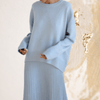 Sweaters - Minimalistische Rond Hals Trui met Elegante Uitstraling - Lichtblauw - S - Zarandi Amsterdam