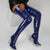 Women's Winter Boots - Luxe Overknee Stiefels van Kunststof met Spitse Punt en Hoge Hak - Blauw - 35 - Zarandi Amsterdam