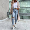ModeParisienne® Aubrey - Elegante Cappotto Lungo Autunnale con Bottoni per Donne