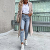 ModeParisienne® Lisa - Elegante Cappotto Lungo Autunnale Con Bottoni