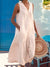Women's Dress - Mouwloze V - hals maxi - jurk met zakken en knoopsluiting, knie - lengte - Khaki - S - Zarandi Amsterdam