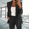 Women Trendy Outfit - Myldred | Elegant damespak in 2 - delige set van katoenmix met comfortabele pasvorm - Zwart - S - Zarandi Amsterdam